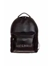 Just Cavalli Logo-lettering Leather Backpack In Black