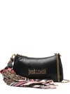 Just Cavalli Logo-plaque Chain Shoulder Bag In Black