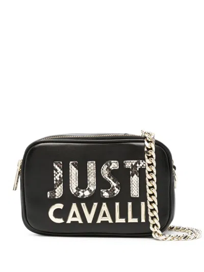 Just Cavalli Logo-lettering Cross Body Bag In Nero