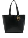 Just Cavalli Snake-appliqué Zipped Tote Bag In Black