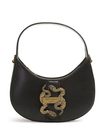 Just Cavalli Logo-buckle Tote Bag In Black