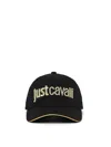 Just Cavalli Logo-embroidered Cotton Cap In Black