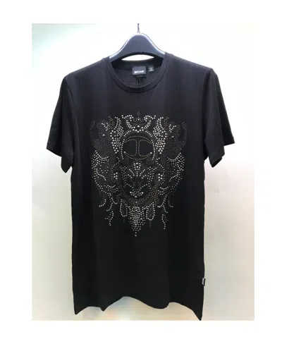 Just Cavalli Beaded T-shirt With Round Neck In Black
