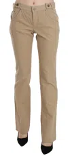Shop Just Cavalli Beige Mid Waist Straight Leg Pants