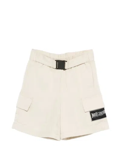 Just Cavalli Babies' Belt Cargo Shorts In Neutral