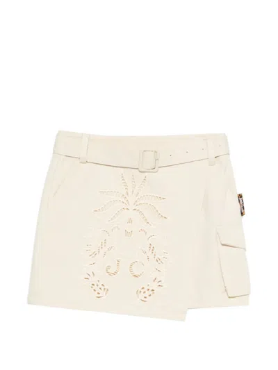 Just Cavalli Kids' Belt Cut-out Skirt In Neutral