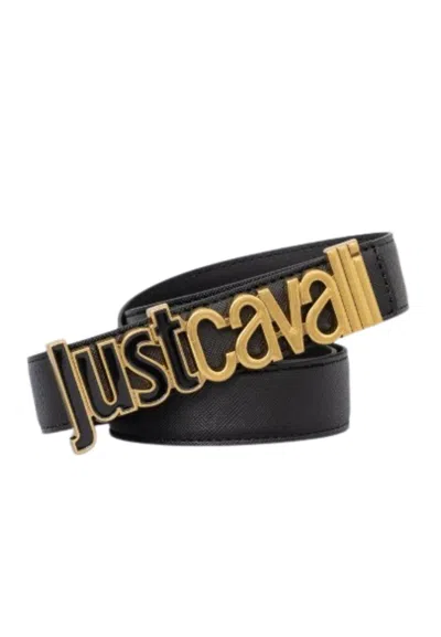 Just Cavalli Belt Jc Metal Lettering Belt In Nero