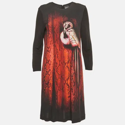 Pre-owned Just Cavalli Black & Red Printed Jersey Mini Dress M