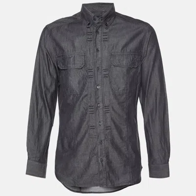 Pre-owned Just Cavalli Black Cotton Button Down Shirt L