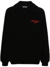 Just Cavalli Flocked-logo Cotton Hoodie In Black