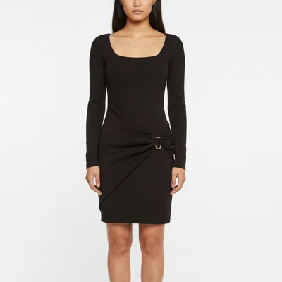 Pre-owned Just Cavalli Black Crepe Draped Mini Dress S