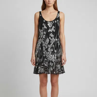 Pre-owned Just Cavalli Black Crepe Embellished Ruffle Hem Mini Dress S