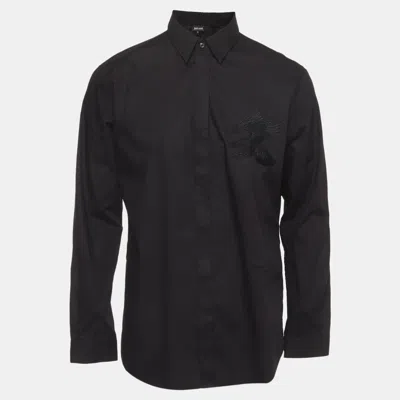 Pre-owned Just Cavalli Black Embroidered Cotton Long Sleeves Shirt Xl