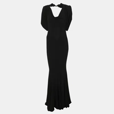 Pre-owned Just Cavalli Black Jersey Maxi Dress S