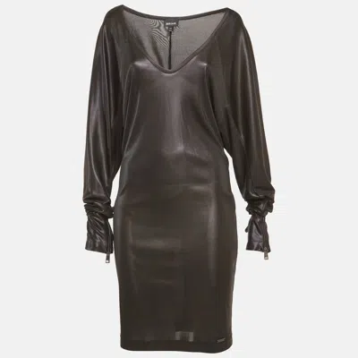 Pre-owned Just Cavalli Black Jersey Oversized Mini Dress M