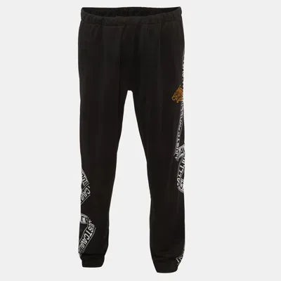 Pre-owned Just Cavalli Black Knit Drawstring Track Pants Xl