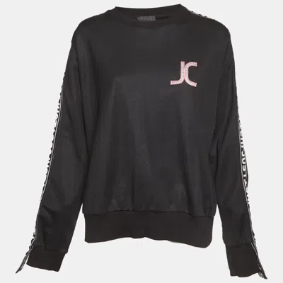 Pre-owned Just Cavalli Black Knit Logo Detail Jumper Xl
