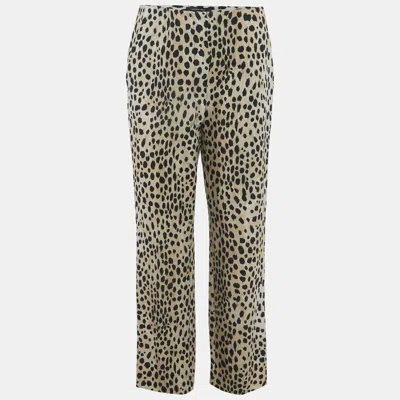 Just Cavalli Black Leopard Jersey Trousers In Multi