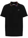 Just Cavalli Short Sleeve Polo Shirt In Cotton In Black