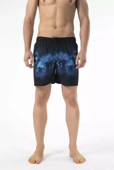 Just Cavalli Gradient Forest Print Swim Shorts In Blue