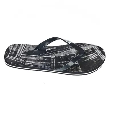 JUST CAVALLI JUST CAVALLI BLACK PVC MEN'S MEN'S SANDAL