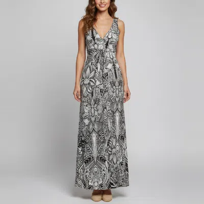Pre-owned Just Cavalli Black/ White Jersey Plunge Neck Maxi Skirt Xs