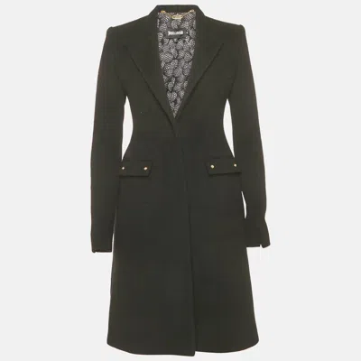 Pre-owned Just Cavalli Black Wool Tailored Coat S