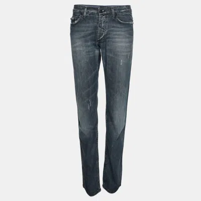 Pre-owned Just Cavalli Blue Denim Distressed Jeans S