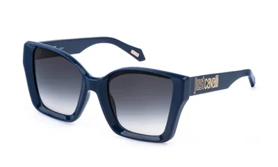 Just Cavalli Blue Gradient Butterfly Ladies Sunglasses Sjc147 0991 54