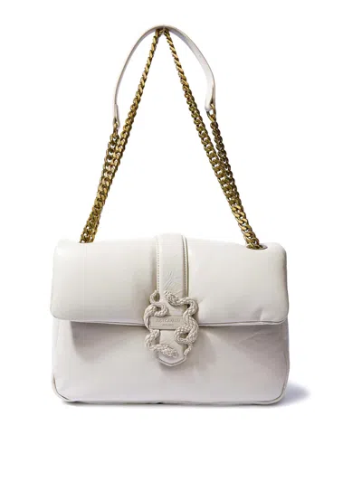 Just Cavalli Iconic Snakes Puffy Bag In White