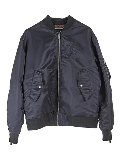 Just Cavalli Bomber Monogramma In Blue