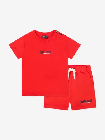 Just Cavalli Babies'  Boys Aistala T-shirt And Shorts Set In Red