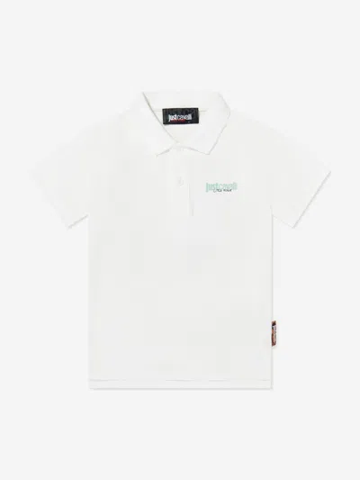 Just Cavalli Kids'  Boys Bugrasi Polo Shirt In White
