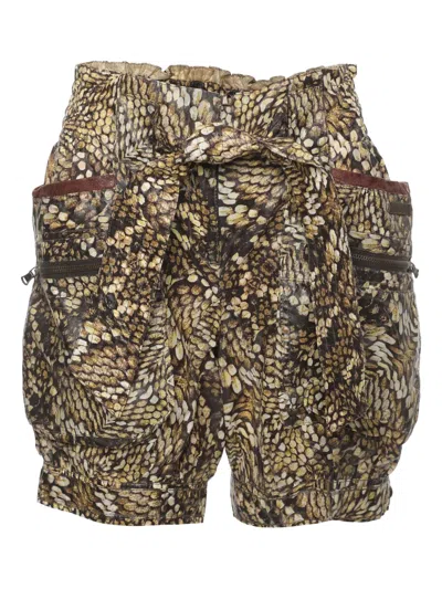 Pre-owned Just Cavalli Nylon Printed Shorts In Brown