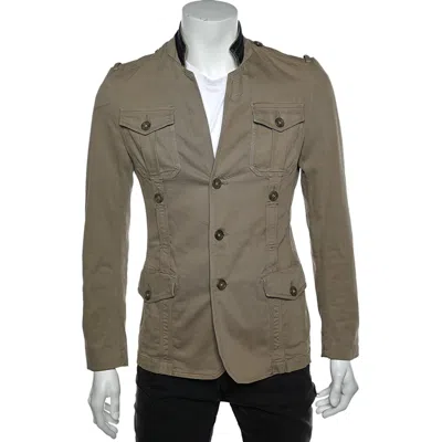 Just Cavalli Brown Cotton Cargo Pocket Button Front Jacket