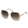 Just Cavalli Brown Gradient Mirror Gold Square Ladies Sunglasses Sjc031 F86g 60