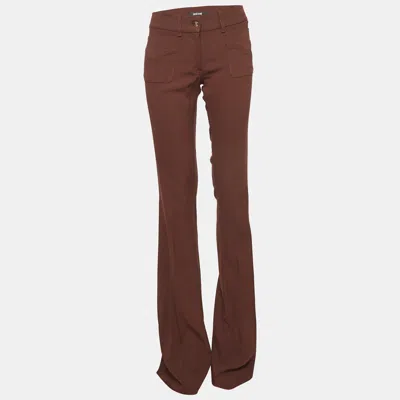 Pre-owned Just Cavalli Brown Jersey Flared Trousers M
