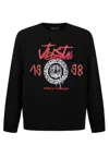 Just Cavalli Brushed Fleece Sweatshirt In Nero