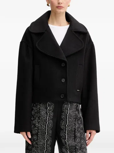 Just Cavalli Button-up Jacket In Black