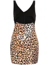 Just Cavalli Cady Leopard-print Mini Dress In Black