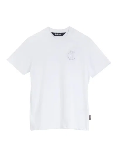 Just Cavalli Jc Embroidery Lurex T-shirt In White
