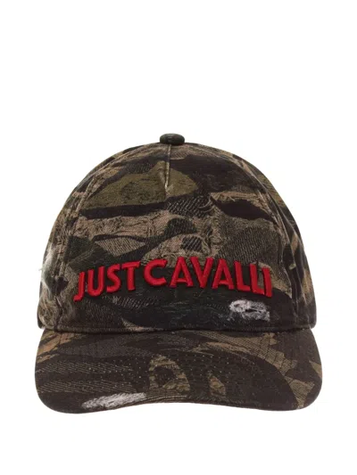 JUST CAVALLI CAMOUFLAGE-PRINT BASEBALL CAP