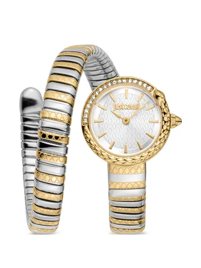 Just Cavalli Cerchio Snake 22mm Watch In Gold