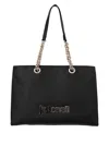 Just Cavalli Chain Logo Tote Bag In Black