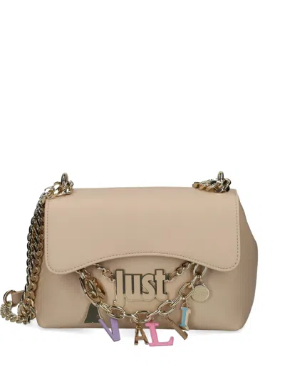 Just Cavalli Charm-embellished Shoulder Bag In Pink