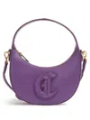 Just Cavalli Chic Shoulder Bag With Luxurious Fabric And Spacious Interior In Purple