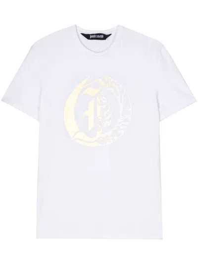 Just Cavalli Logo-print Cotton T-shirt In White