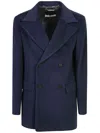 Just Cavalli Man Coat Navy Size 48 Polyester In Blue