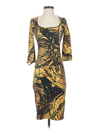 Pre-owned Just Cavalli Cocktail Dress In Yellow