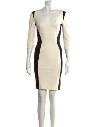 Pre-owned Just Cavalli Colorblock Pattern Knee-length Dress In Neutrals